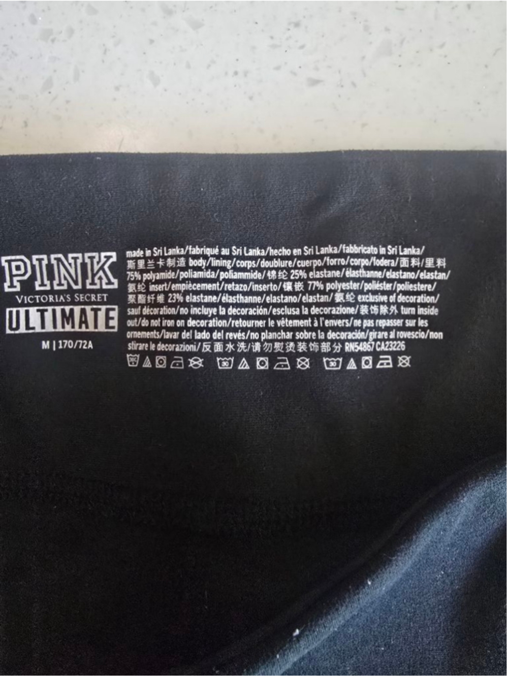 Women's PINK Black Gray Leggings M - Picture 5 of 5